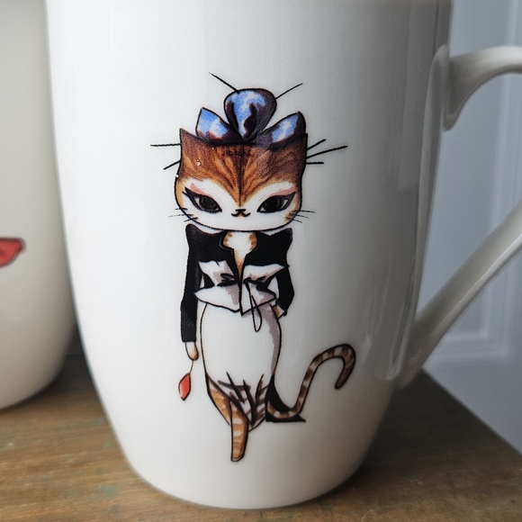 Set of 4 Cat Mugs - Picture 3 of 9